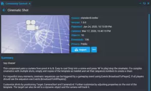 Cinematic Shot in Community Content