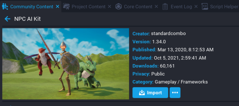 Add the NPC AI Kit to the Project - Core Academy